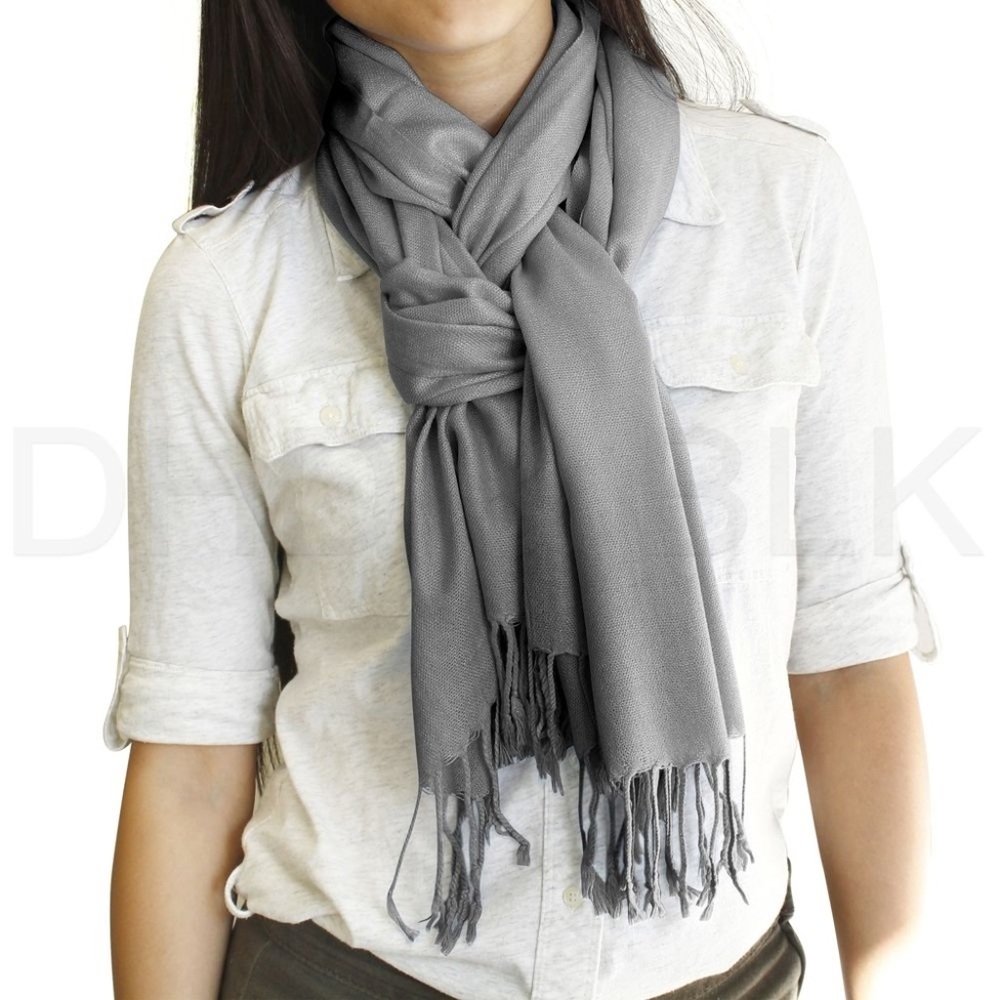 NEW Soft PASHMINA SILK Classic Solid Cashmer